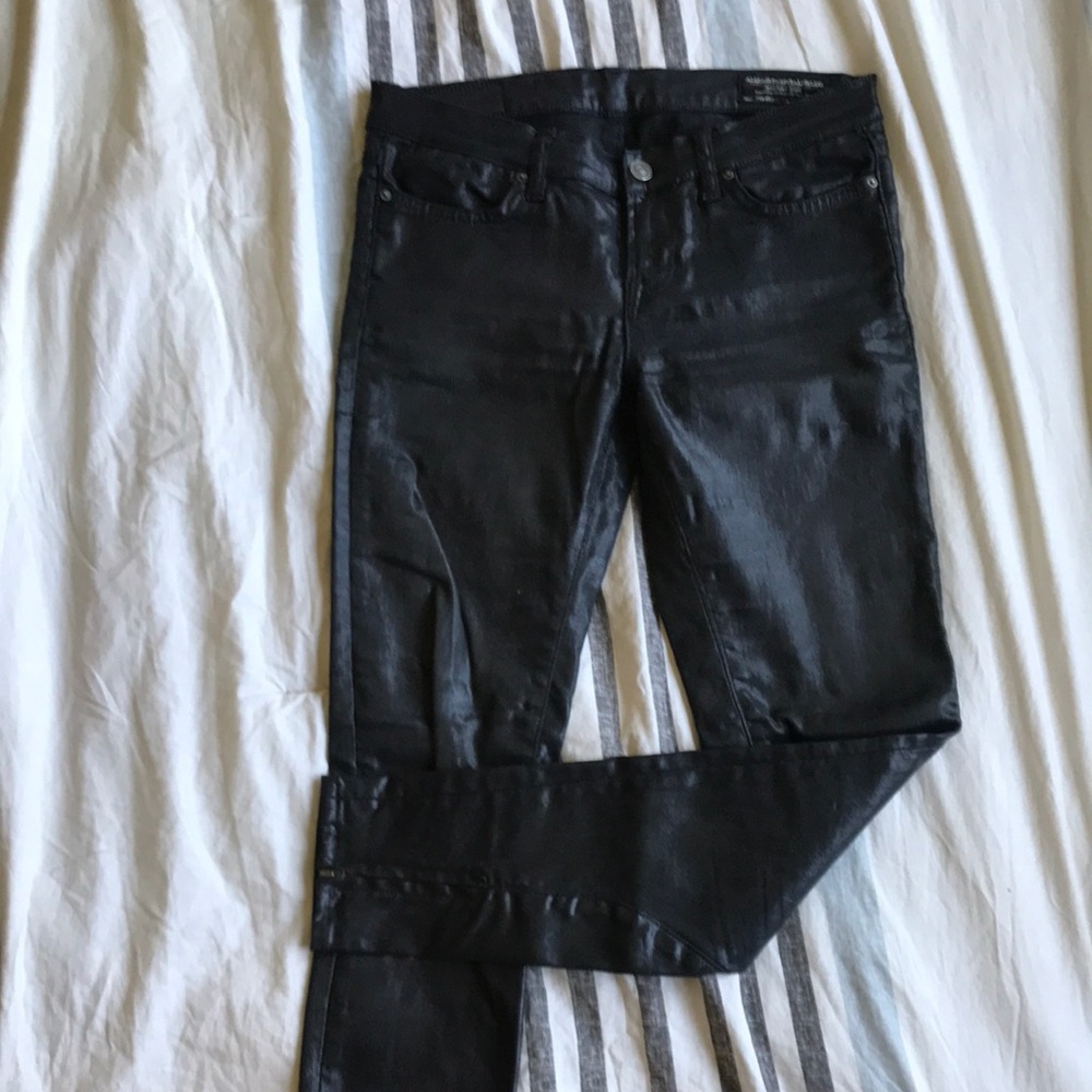 AllSaints Coated Denim Low Rise Jeans